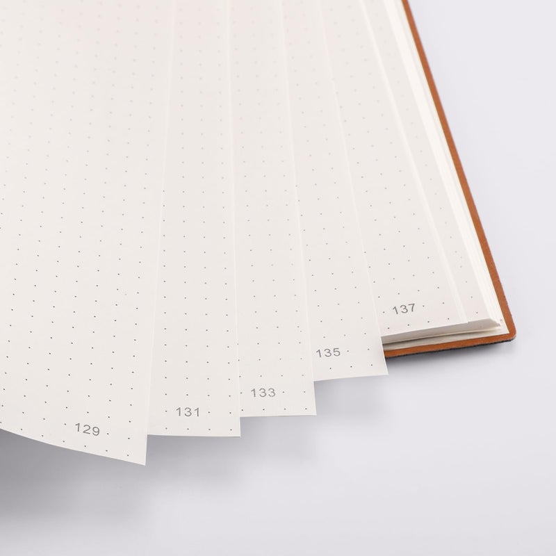 RETTACY Bullet Dotted Journal Notebook, 2-Pack, 192 Numbered Pages per Pack, B5 Medium Size (7.6'' Ã— 10''), Leather Softcover, 100 GSM Thick Paper, for Bullet Journaling (Black & Brown) - Image 4